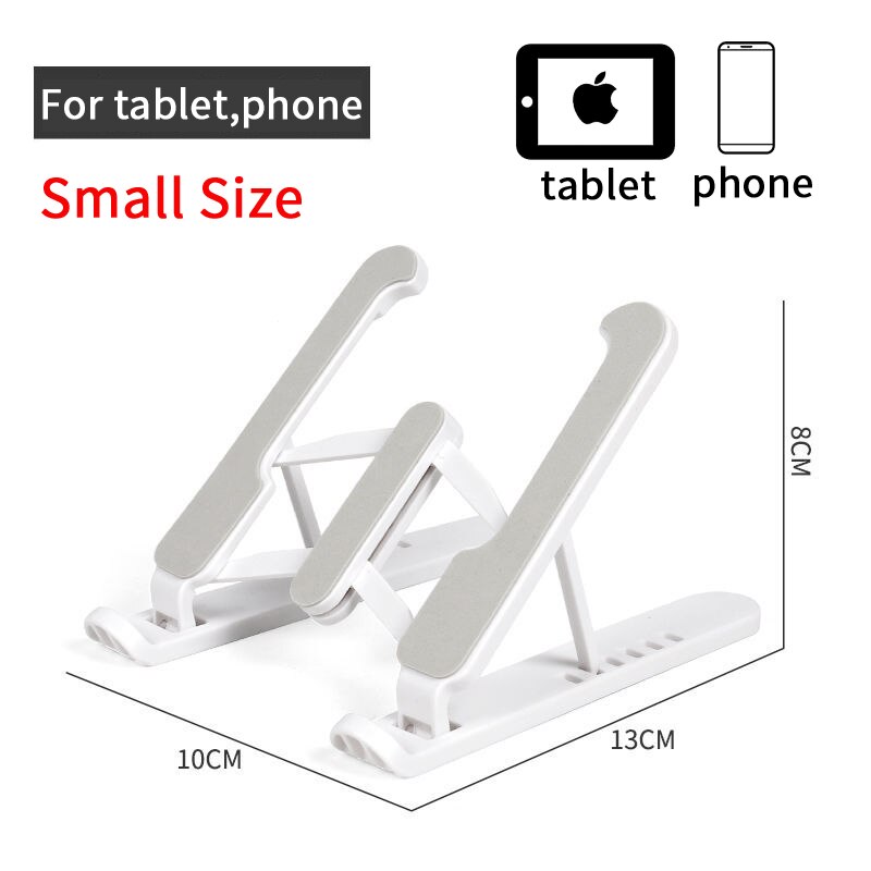 Universal Laptop Stand Adjustable Foldable Desk Rotation Support For MacBook Pro iPad PC Tablet Notebook Desktop Portable Holder: White Small1