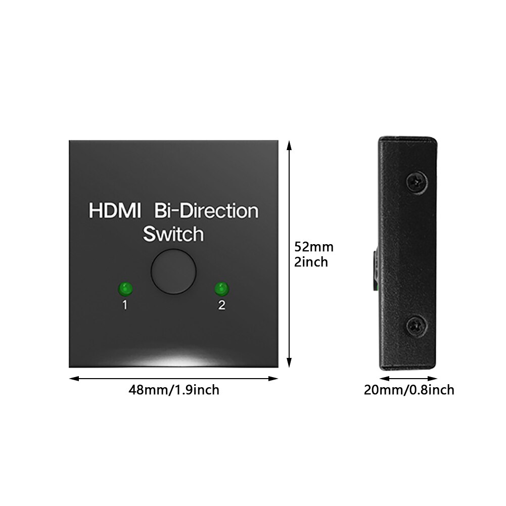 Laptop Switch Home Office Plug And Play Audio 1 Input 2 Output Device Bidirectional Stable 4K 2K Video Manual Practical