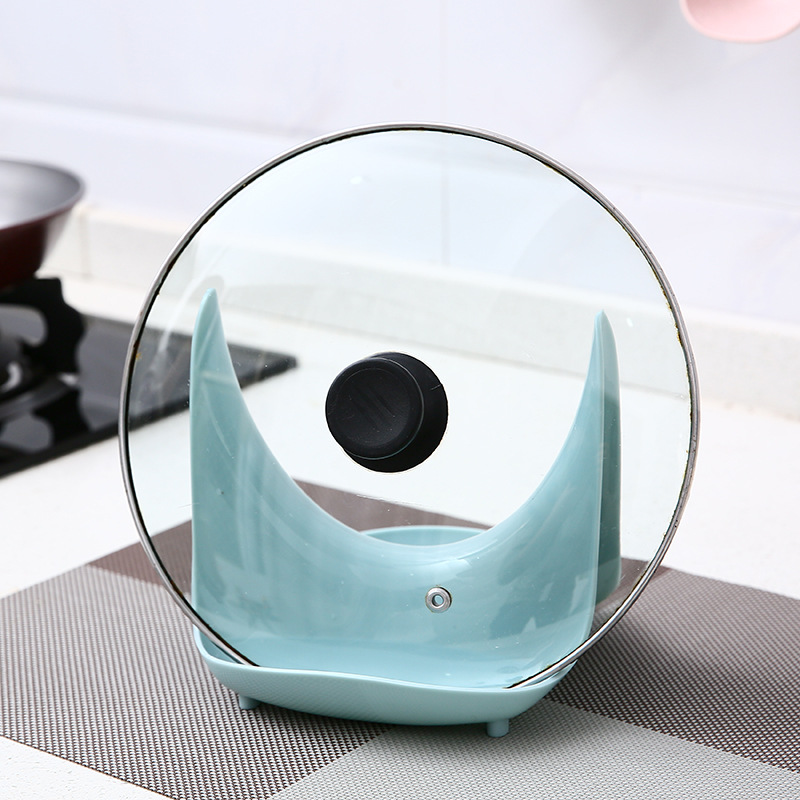 Support de couvercle de casserole, repose-cuillère, ustensile de cuisine multifonctionnel, support de support de casserole de cuisine: Blue