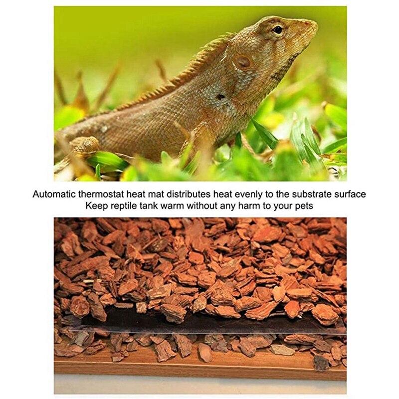 CRAWLMIRACLE 15W Reptile Heating Pad with Temperature Control Reptile Pet Under Tank Warmer Pad Terrarium Heat Mat for Bearded D