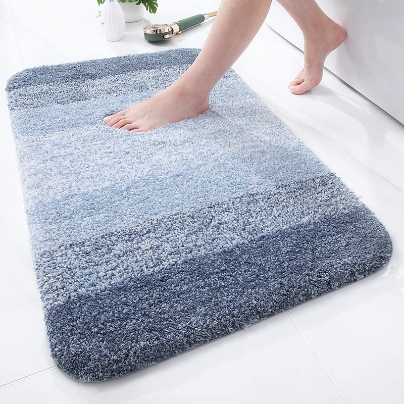 Olanly Luxury Bathroom Rug Soft Foot Mat Absorbent Microfiber Bath Rugs Non-Slip Plush Carpet Wash Dry Bath Mat For Floor Shower: black / 400MMx1200MM