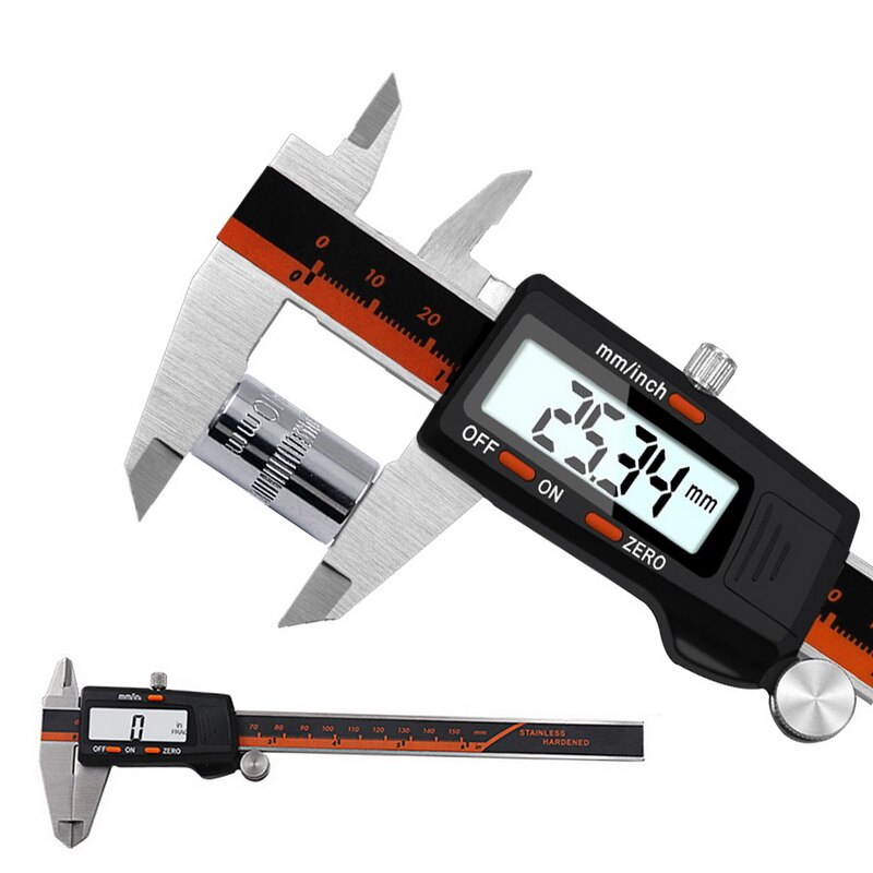 Electronic Digital Vernier Calipers 0-150mm Metal Micrometer Measuring Tool Caliper Gauges LCD Digital Caliper Stainless Steel: 0-150mm A