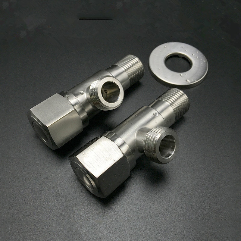 Rvs Hoekstopkraan G1/2 Draad Driehoek Klep Warm en Koud Water Kraan Badkamer Connector voor Wc Wastafel boiler
