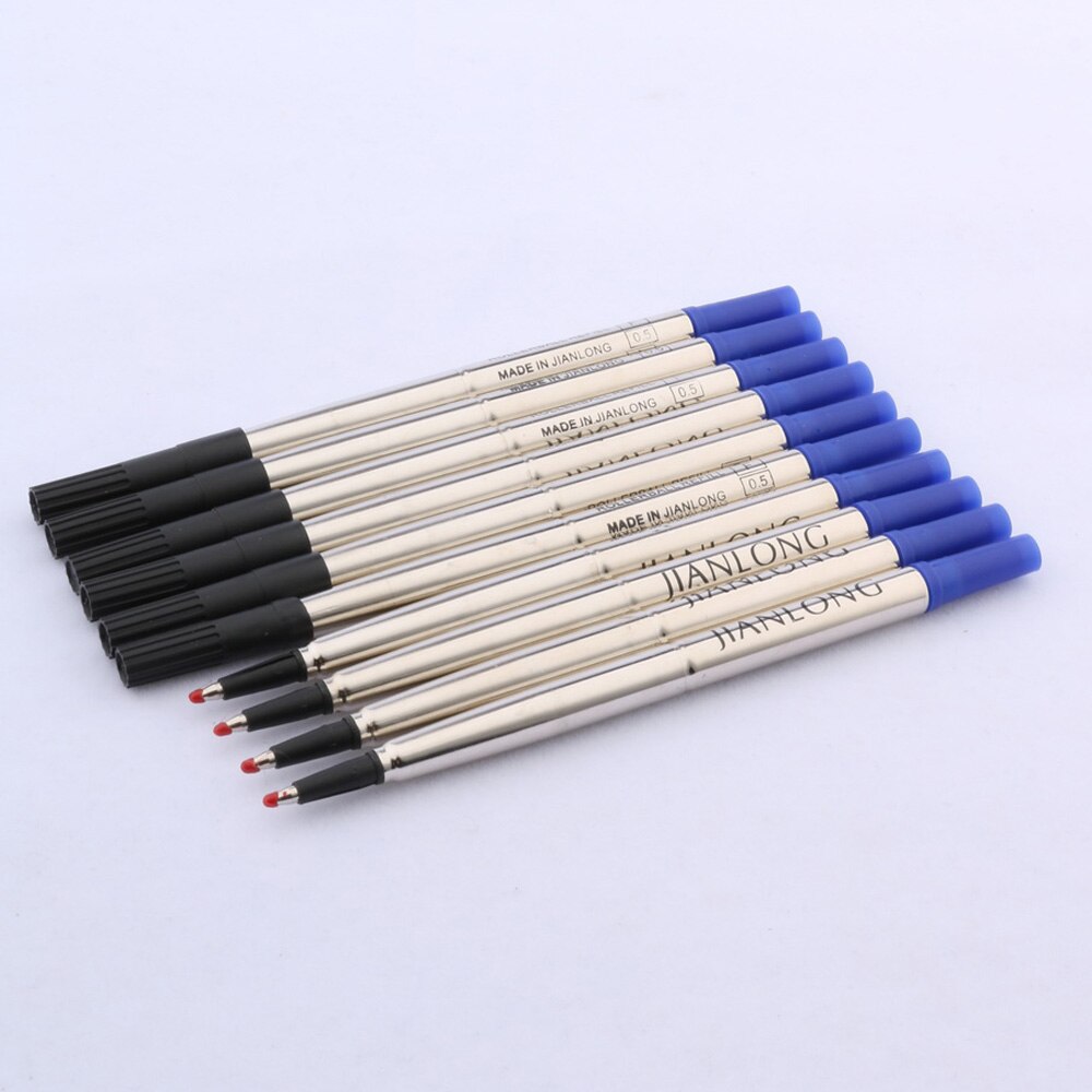 Recharges d&#39;encre, 5 noires et 5 bleues, pour papeterie, stylo à bille 0.5