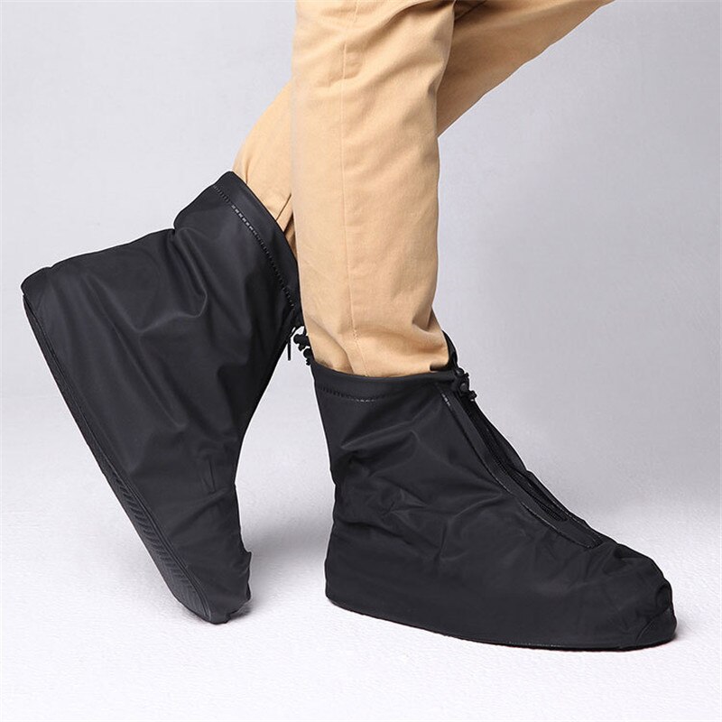 Mænd kvinder sko regnfrakke til regnflader ankelstøvler dække pvc genanvendelig skridsikker dækning til sko med indvendigt vandtæt lag