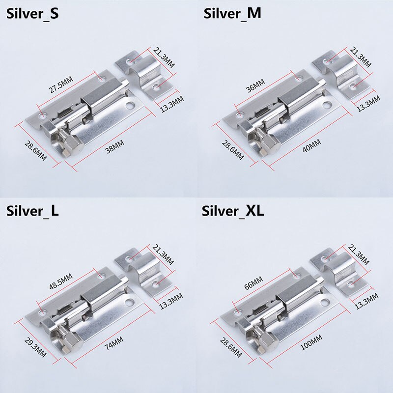 1.5/2/3/4 zoll Lange Edelstahl Tür Schrauben Latch Gate Sicherheits Schloss Tür Hardware 5 Farben Solide schiebe Bolzen Latch Hardware