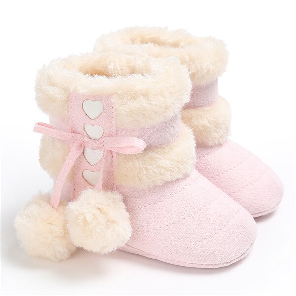 Del bambino Della Ragazza del Ragazzo Stivali Da Neve Stivaletti Invernali Infantili Del Bambino Appena Nato Scarpette da culla 0-18M: Colore rosa / 11