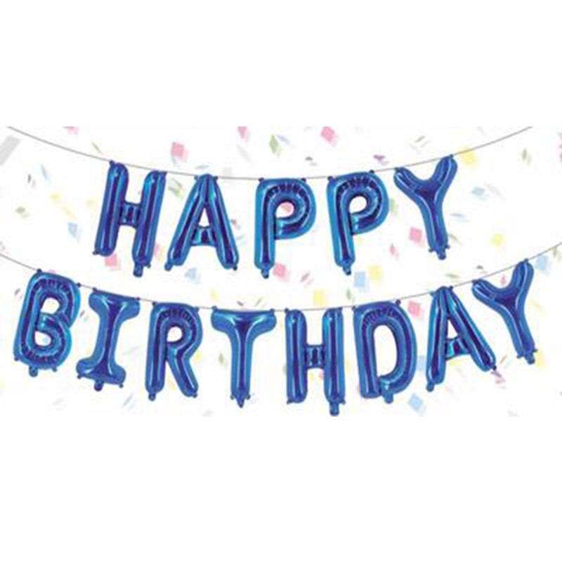 13 stuks happy birthday ballonnen folie letter ballon verjaardagsfeestje decoraties kinderen volwassen verjaardag ballonnen alfabet ballonnen set: Lichtgrijs