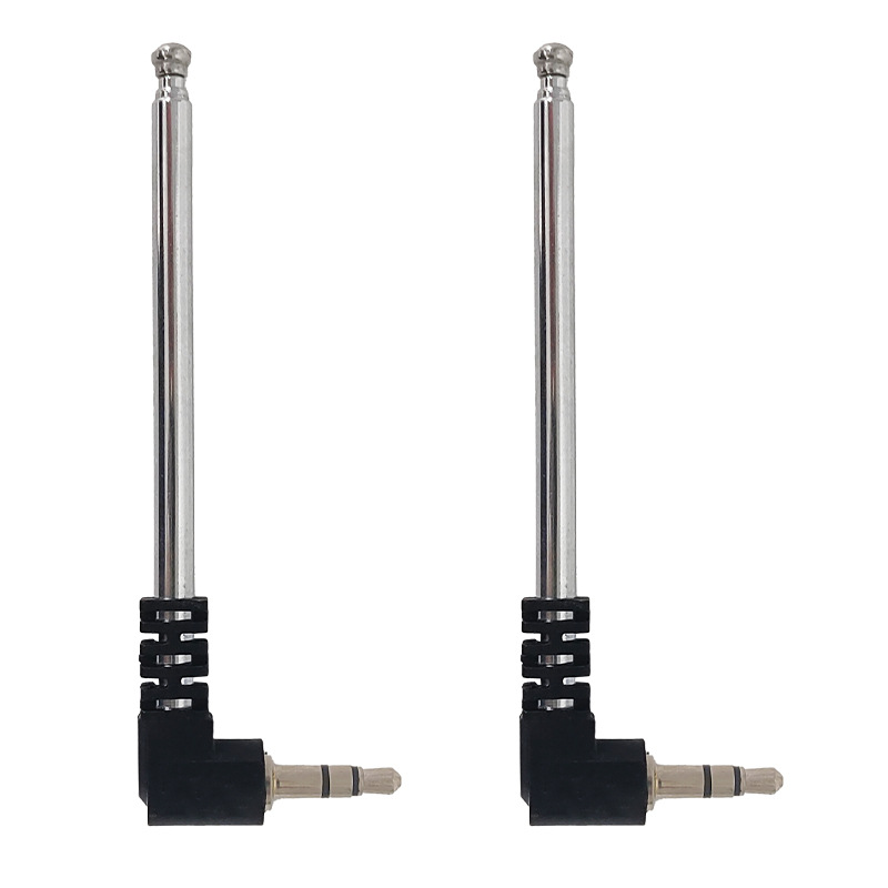 Antenna radio FM da 3,5 mm, asta telescopica, antenna con altoparlante inseribile tramite scheda, antenna FM portatile, quattro sezioni, lunga 24,5 cm