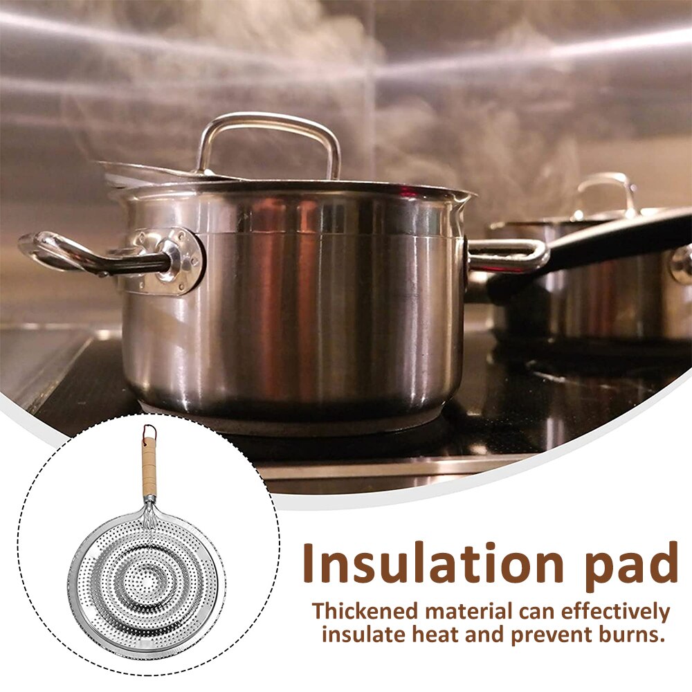 Induction Hob Converter Cooking Plate Iron Heating Diffusion Plate with Wooden Handle Coffee Milk Cookware Stove Heat Diffuser