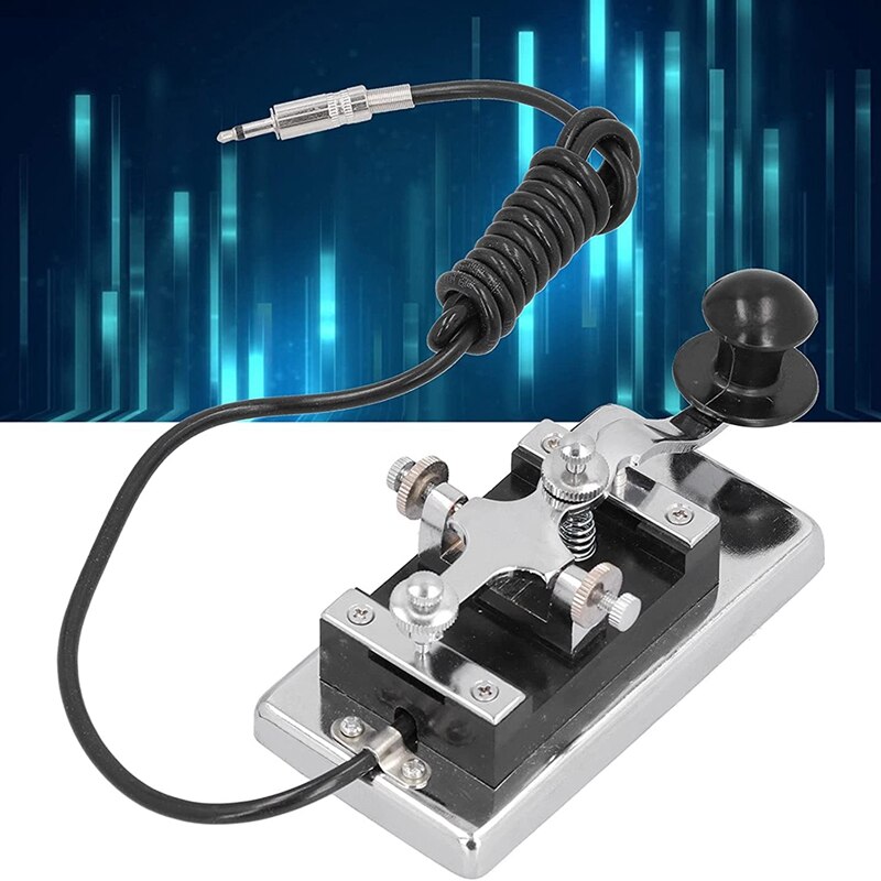 Radio de onda corta Morse, máquina de práctica de superficie electrochapa CW, llave de telégrafo con resorte para bricolaje para experimentos