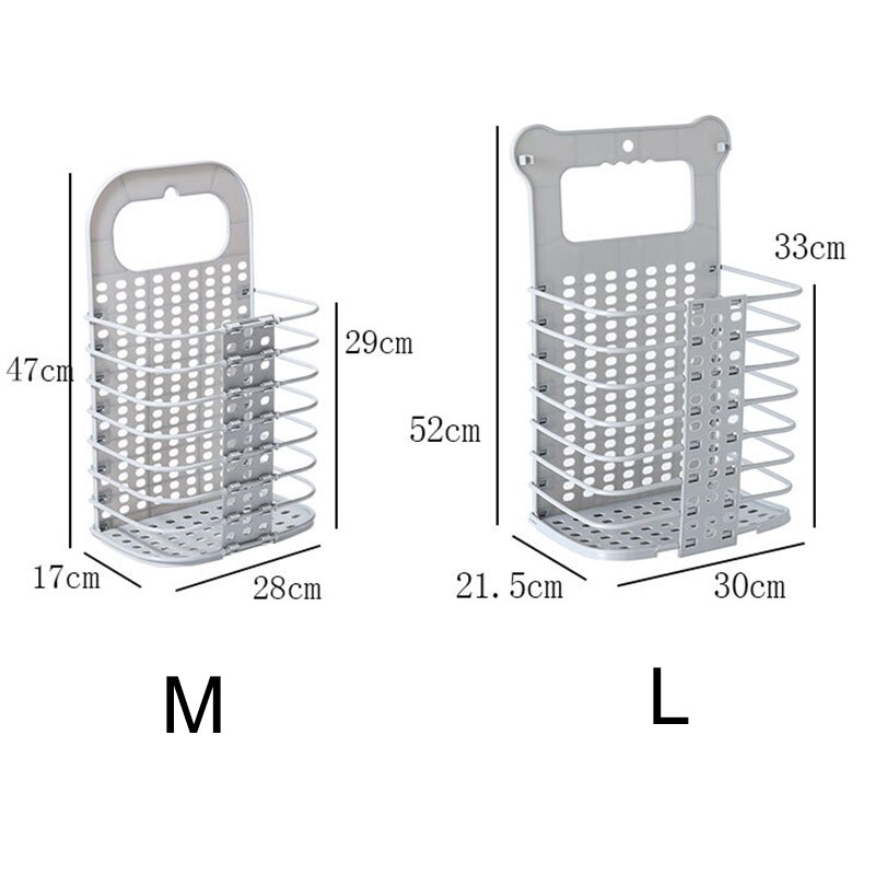 Cesta plegable para ropa sucia, cesto de almacenaje de ropa sucia multifuncional para el hogar y el baño, sin agujero, para colgar en la pared