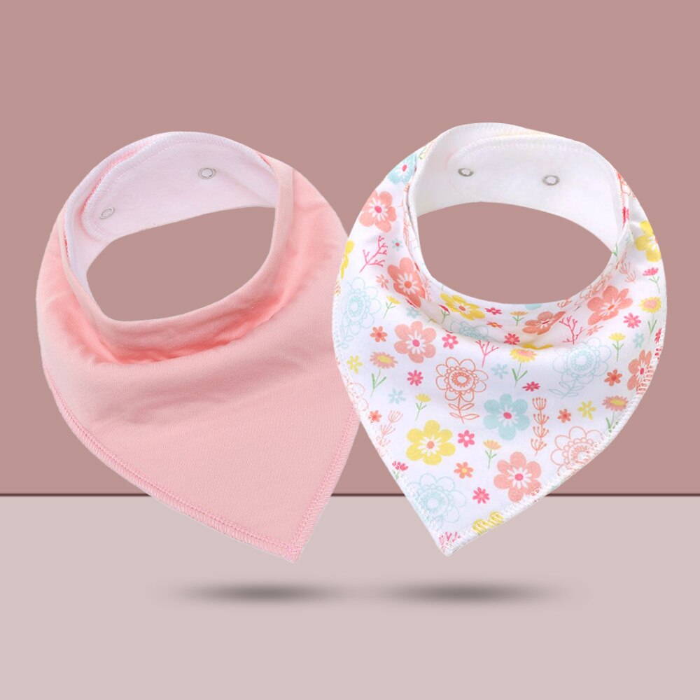2 pcs/lot Baby Bibs Burp Cloth Print Arrow Wave Triangle Baby Bibs Cotton Reusable Washable Adjustable Baby Meal Infant Bibs: K20001-A16