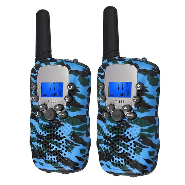 LiNKFOR T-388 Kid Walkie Talkie Kinderen Walky Talky 8 Kanaals Oplaadbare 2 Way Radio voor Jongen Meisje 3KM Draagbare walkie Talkies: blue