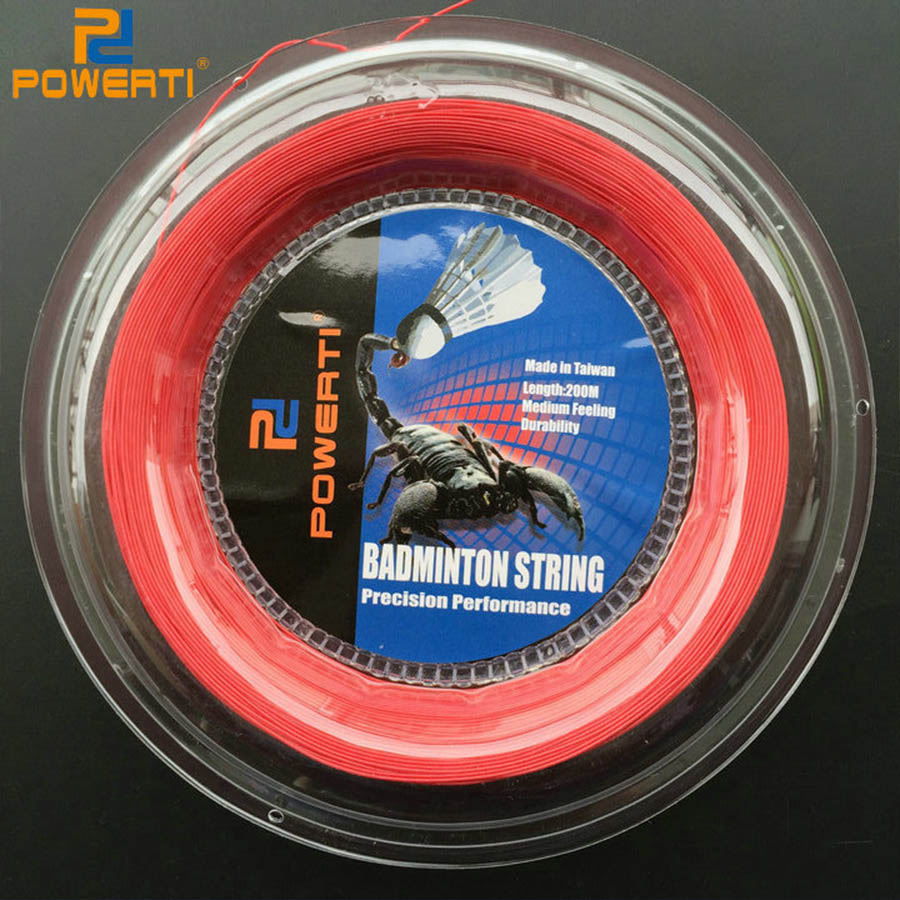 POWERTI 0,69mm Badminton Schläger Schnur Nanofibers Spule Badminton Ausbildung Schläger Schnur BX95 200m Weiche Gymnastik Schnur: rot