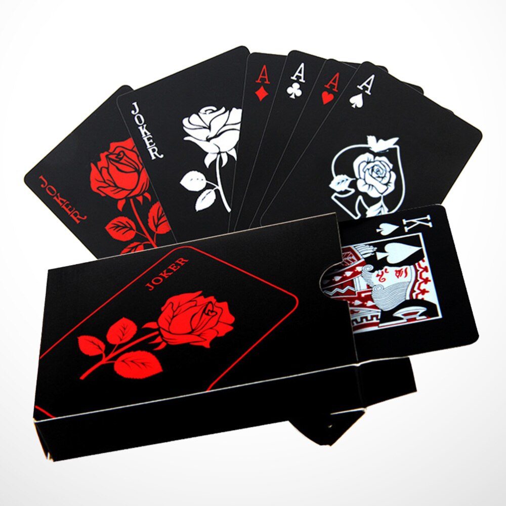 55 pièces noir Rose motif Table de Poker jouant jeu de pratique pour la barre à la maison (54 pièces ajouter 1pc remplacer