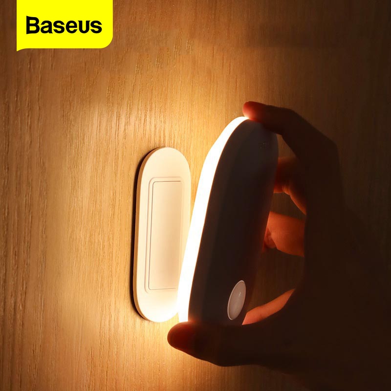 Baseus LED USB Luce di Notte PIR Intelligente Sensore di Movimento Lampada Decorativa Per La Casa Ufficio di Movimento Del Corpo Umano Induzione Nightlight