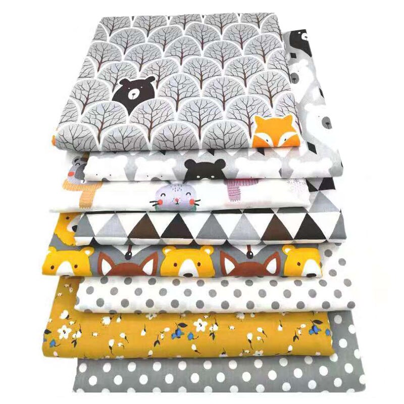 Tecidos de algodão estampados, 50cm x 50cm, costura, acolchoado para patchwork, bordado, faça você mesmo, artesanal, 8 peças da série frutas: 50cm x 50cm / 4