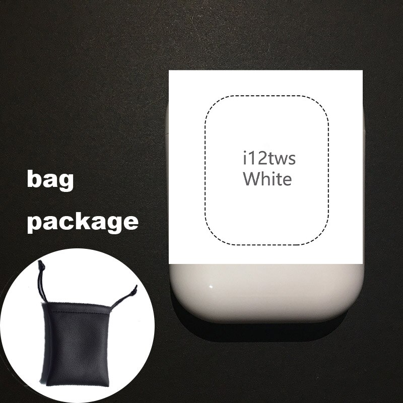 Tutew Stereo Senza Fili Auricolari i12 TWS Auricolare Bluetooth Mini Cuffie Senza Fili di Tocco Auricolare fone de ouvido PK i7s i9s i11: White with bag