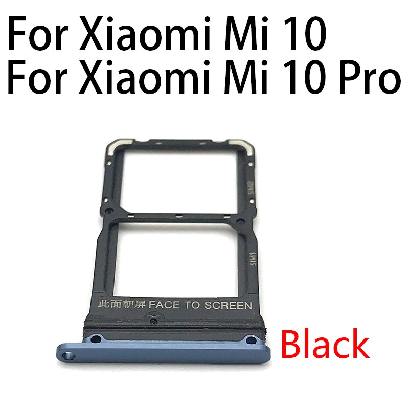 SIM Tablett Halfter Für Xiaomi Mi 10 Mi10 Profi / Mi 10T Lite / Poco X3 Sim Karte Tablett Slot Halfter Adapter Buchse Reparatur Teile: Mi 10 Profi Schwarz