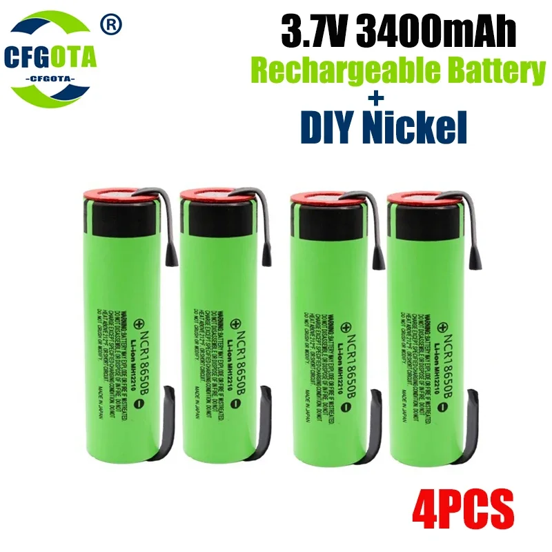 Original 18650 NCR18650B 3.7V 3400mah 18650 Lithium Battery For Welding Nickel Batteries: Pink