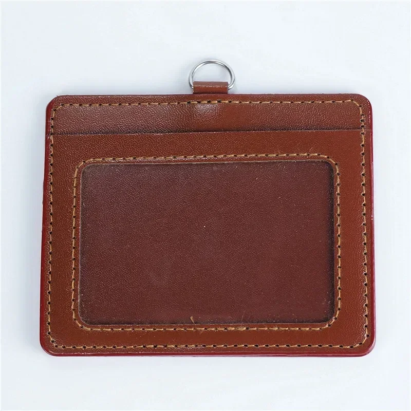 PU Leather Card Holders Set Women Men Student Retractable Badge Reel ID Card Holder Cover Case Nurse Badge Lanyards