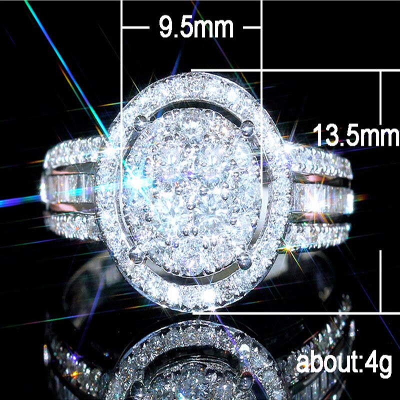 Huitan Round Watch Shape Women Ring Wedding Party Anniversary Ring Prong Setting CZ Stones Delicate Female Jewelry