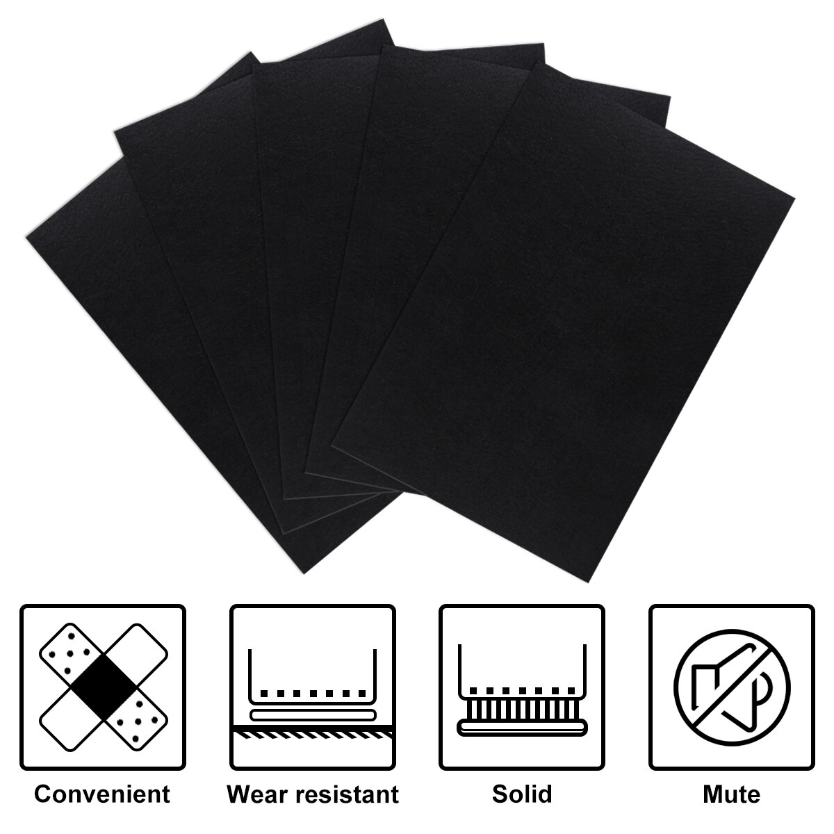10pcs Blank Kraft Paper Self-Adhesive Felt Sheets Multi-Purpose for Art and Craft Making (Black)