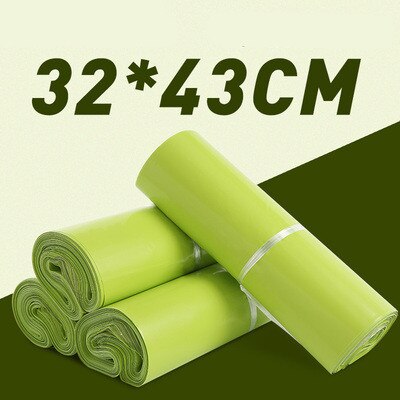 100 pezzi verde nuovo materiale Mailer spessa borsa espressa rosa lettera spedizione imballaggio sacchetto corriere poli sacchetto di trasporto posta di plastica: green  32x43cm