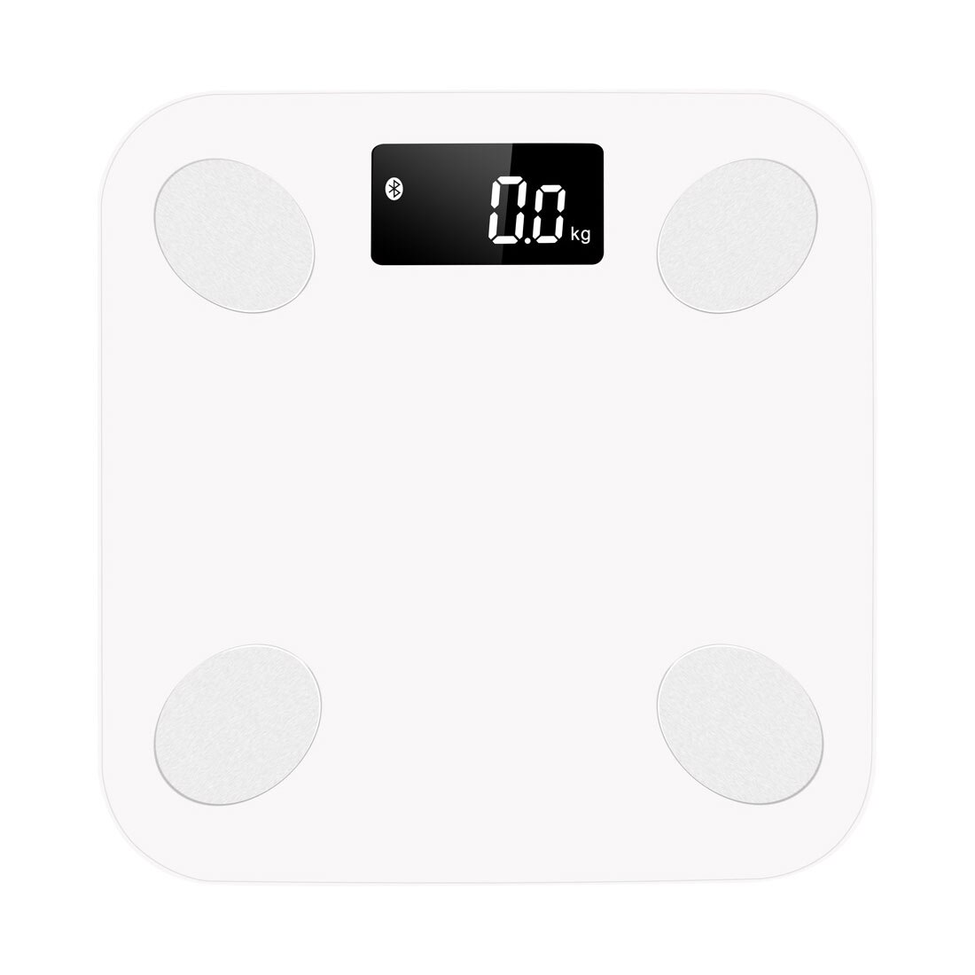 Bluetooth scales floor Body Weight Bathroom Scale Smart Backlit Display Scale Body Weight Body Fat Water Muscle Mass BMI: white