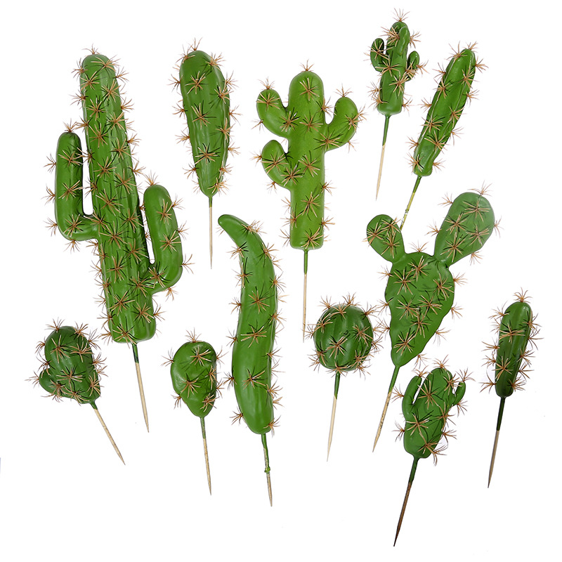 Kunstig grøn kaktus plast kunstig plante sukkulent potteplante tropisk kaktus hjem og kontor skrivebordsdekoration