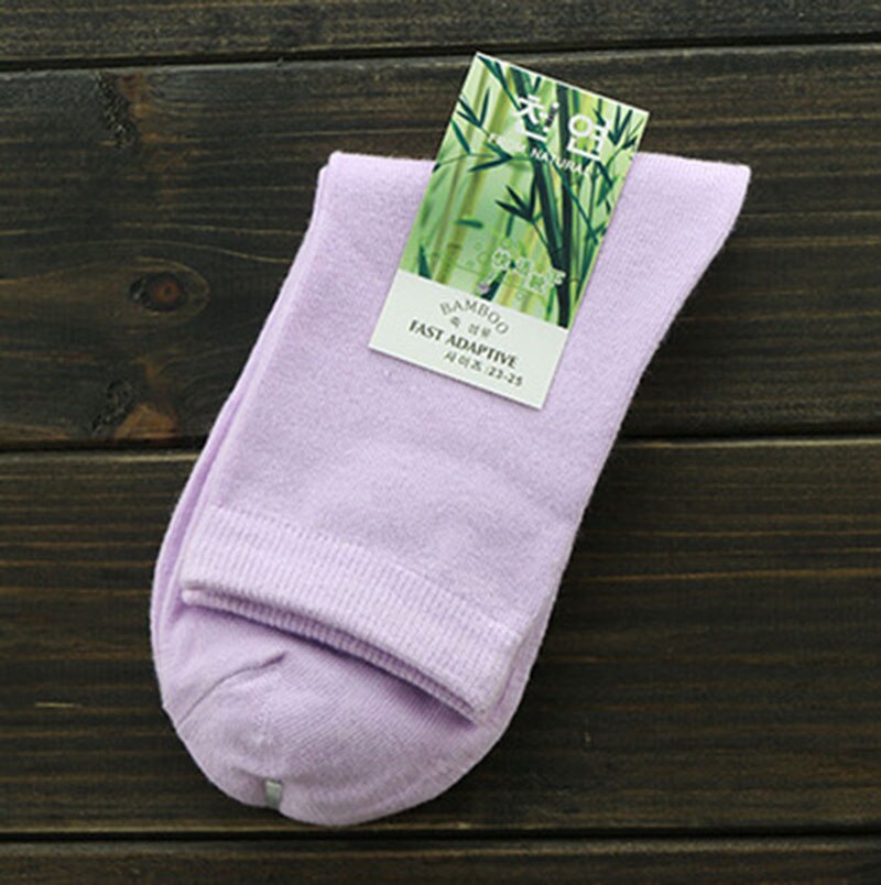 3 Pairs/Lot Women Bamboo Fiber Crew Socks Female Spring Autumn Soft Breathable Solid Candy Color Polka Dot Casual Socks