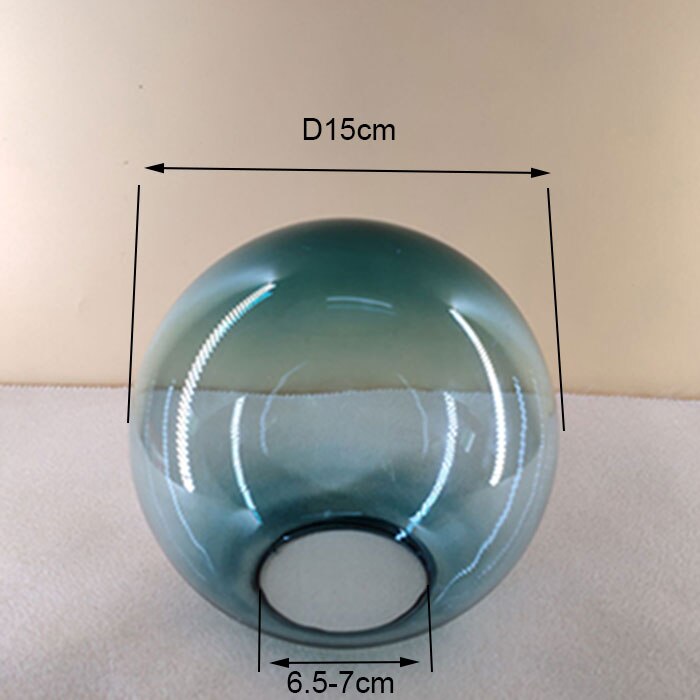 Klar hvit grå farge falming erstatning glassskjerm til magisk bønne lysekrone anhengslampe, gråblå globus lampeskjermarmatur: Bluefadingd 15cm