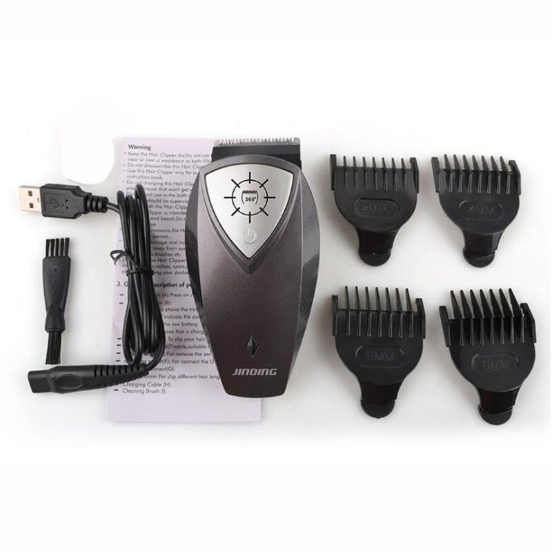 Tondeuse à cheveux électrique rechargeable, coupe-cheveux et barbe, rotative à 360 degrés, auto-assistance, chargeur USB
