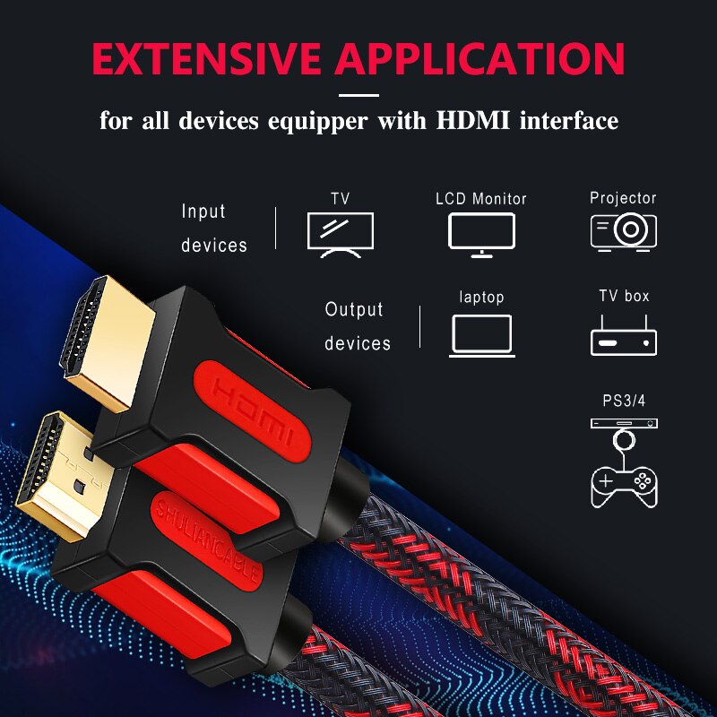 Lungfish Long HDMI Cable 3m 5m 10m 15m 20m HDMI to HDMI 1080P 3D for Splitter Switch TV Laptop PS4/3 Projector Video Cable HDMI
