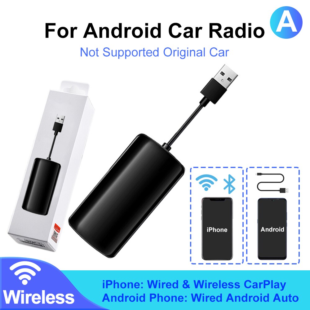 CAIXI Wireless Wired USB Dongle Carplay Adapter for Modify Car Android Radio Multimedia Player Ariplay Smart Link Auto Connect