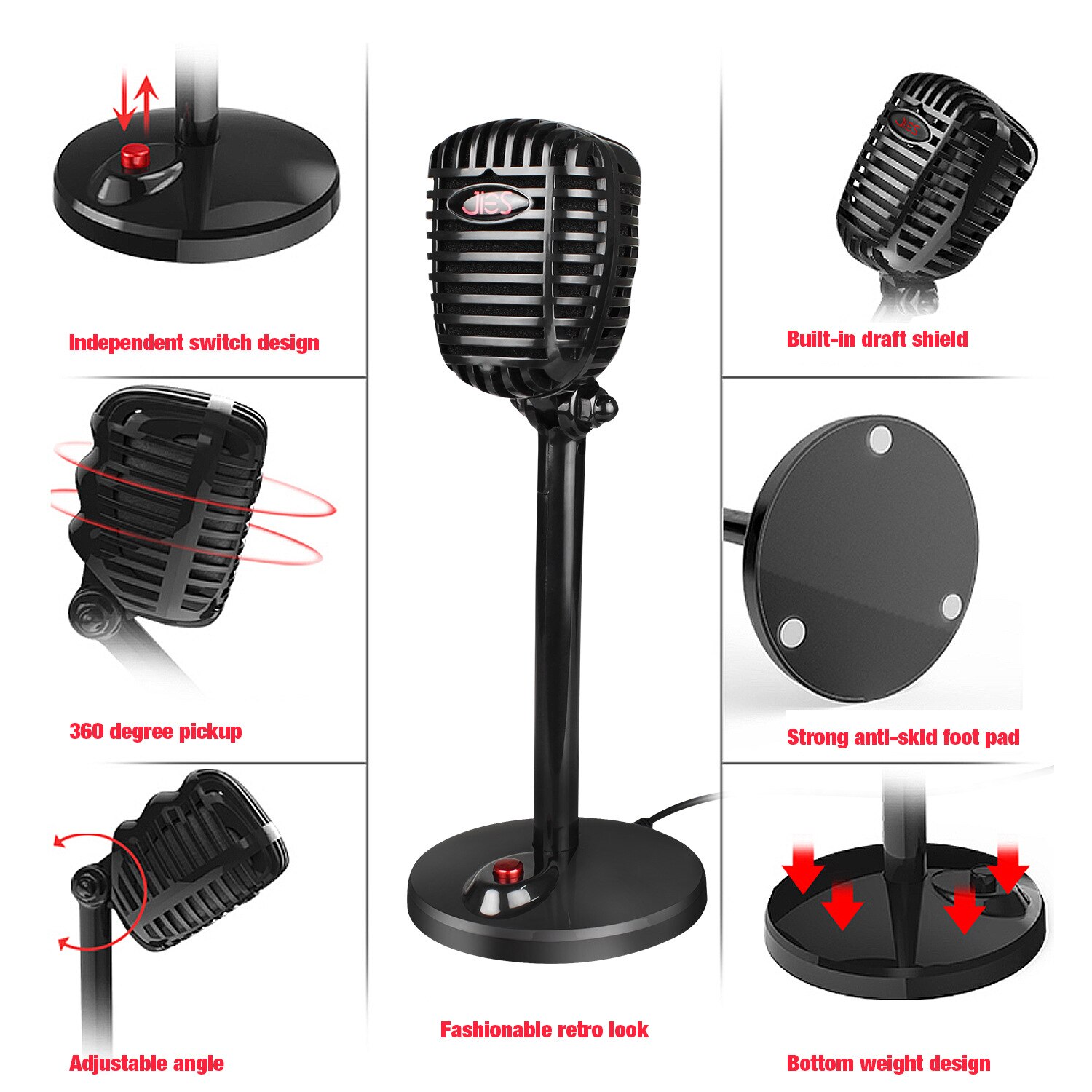 Microfone Condensador USB 2m Wired For Macbook Laptop Studio Recording Karaoke Live vocal Speech Omnidirectional Mic