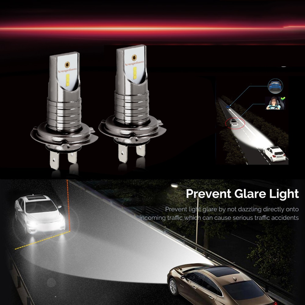 2 stk led xenon  h7 bil forlygter pære 12v 55w 6000k 12000lm bil lys høj effekt til led xenon auto forlygte kit bil styling