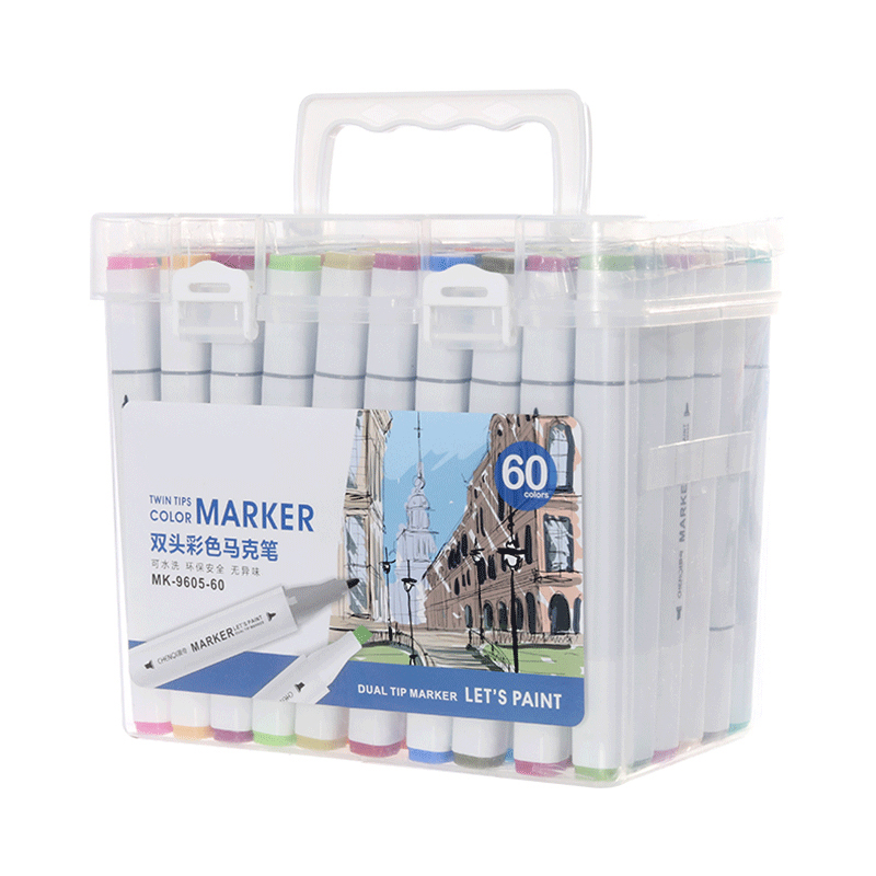 Ensemble de couleurs 12/24/36/48/60, Double tête, , ne essuyent pas, stylo de marquage, peinture artistique, outils professionnels