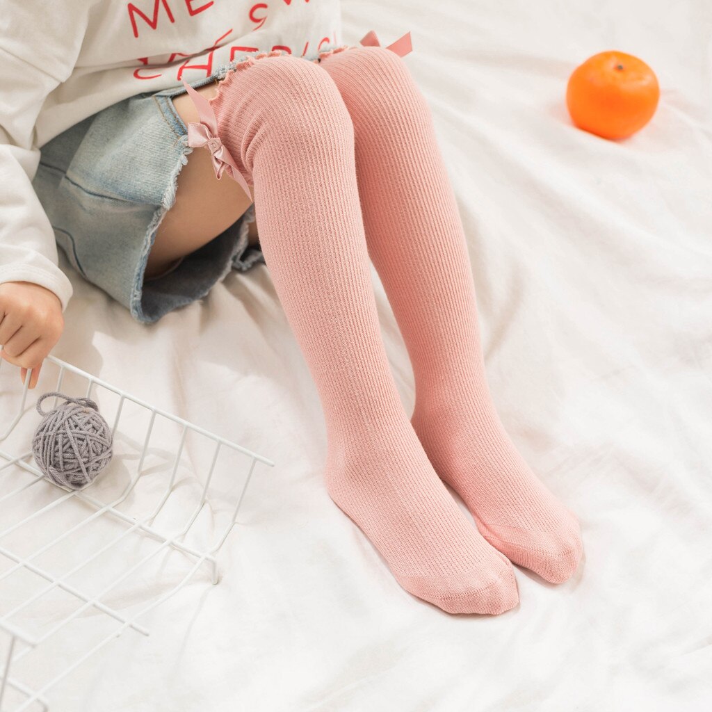 Kids Socks Toddler Baby Girls Boys Solid Anti-Slip Knitted Long Socks Knee Socks Winter Autumn Princess Girls Cotton Socks C810#