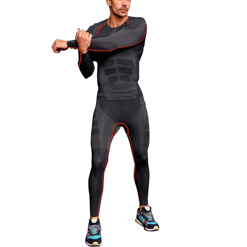 Camadas de Base de Compressão Execução Calças de Treinamento Atlético dos homens Quick Dry Esportes Pele Calças UM