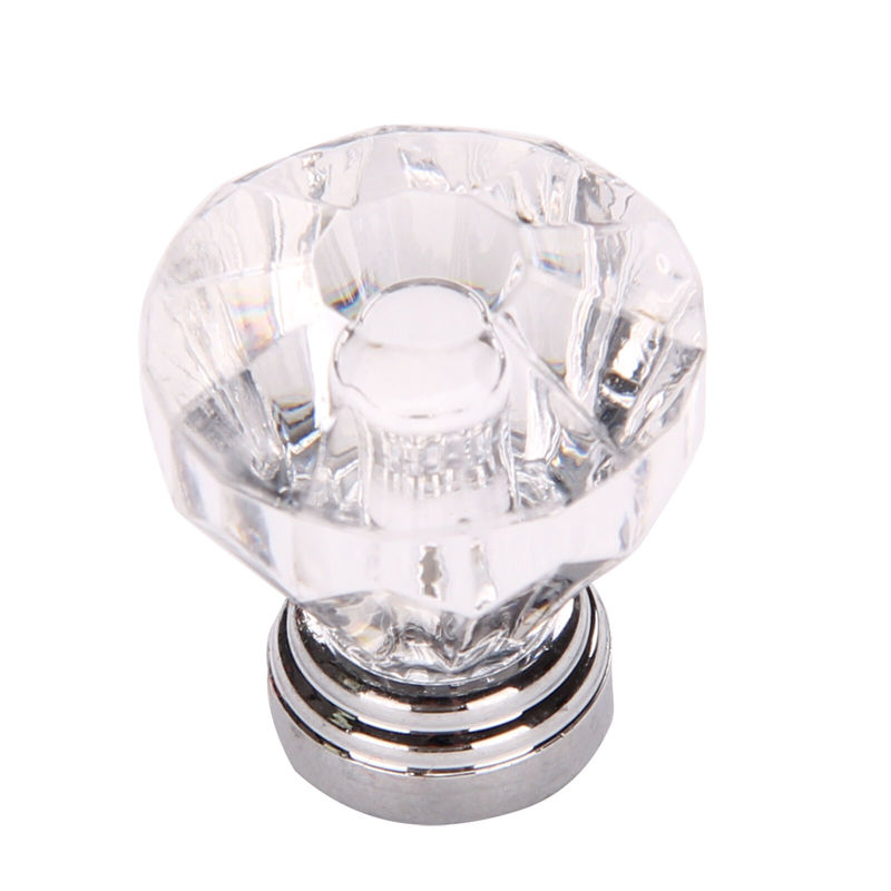 25 / 30mm Diamond Shape Glass Knobs Cupboard Drawer Pull Out Kitchen Cabinet Door Door Handle Door Pull Handle
