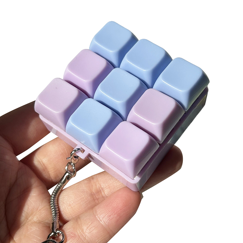 1/4/5/9 toetsen mechanisch toetsenbord as tester knop toetskap sleutelhanger toetsenbord sleutelhanger speelgoed vinger toetsenbordkapjes speelgoed: Paars