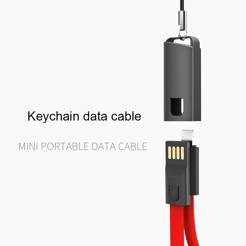 Data USB Keychain Portable Charger Charge Fast Cable for iPhone 6 S 6S 7 8 Plus X 10 XR XS MAX 5 5S SE Phone Accessory Wire Cord