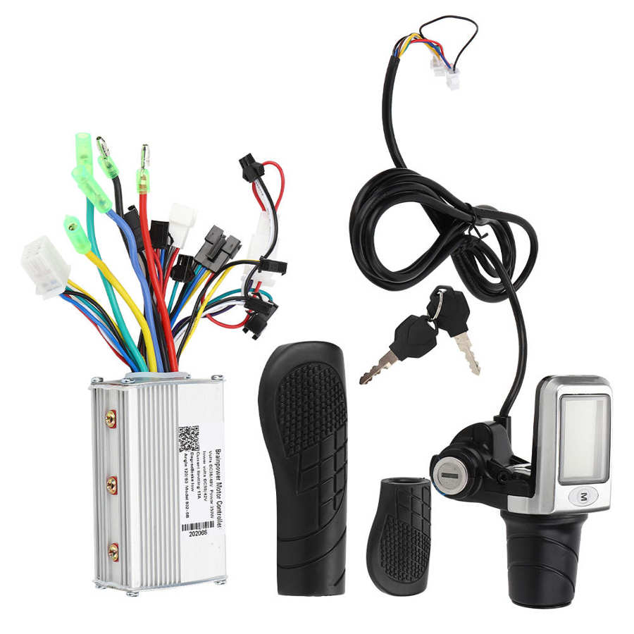 Conjunto de medidor de controlador bicicleta eléctrica 2 en 1, controlador de Scooter eléctrico, contador dividido LCD, juego de agarre de acelerador, accesorio para bicicleta eléctrica