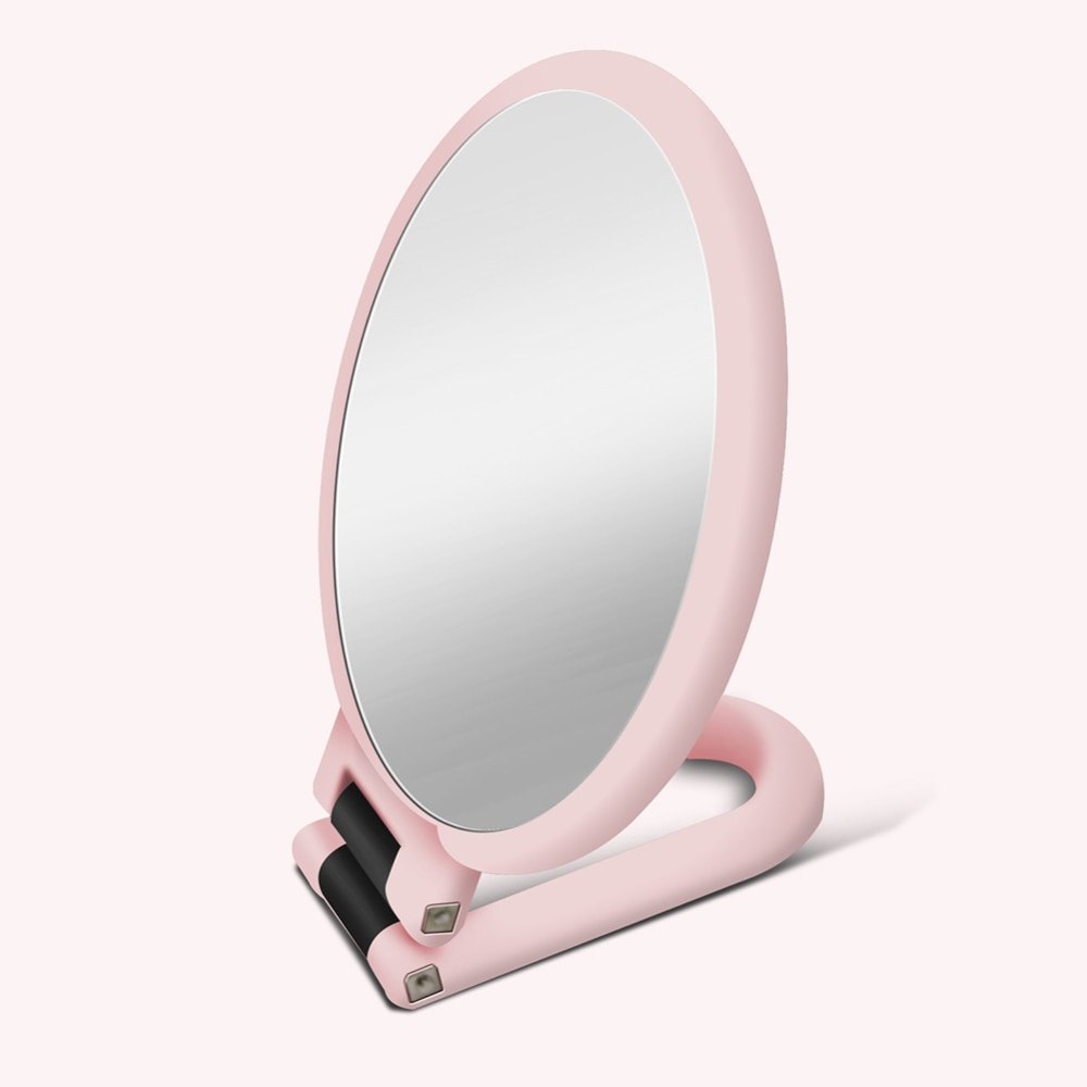 10 Keer Make-Up Spiegel Met Led Licht 360 Graden Roterende Ronde Vorm Desktop Spiegel Dubbelzijdig Backlit Spiegels