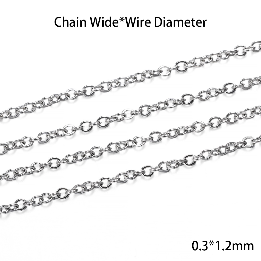 5 m/lote de cadena de acero inoxidable, cadenas de eslabones de varios estilos, nunca se decolora, cadena de collar a granel para hacer joyería DIY, accesorios: Azul