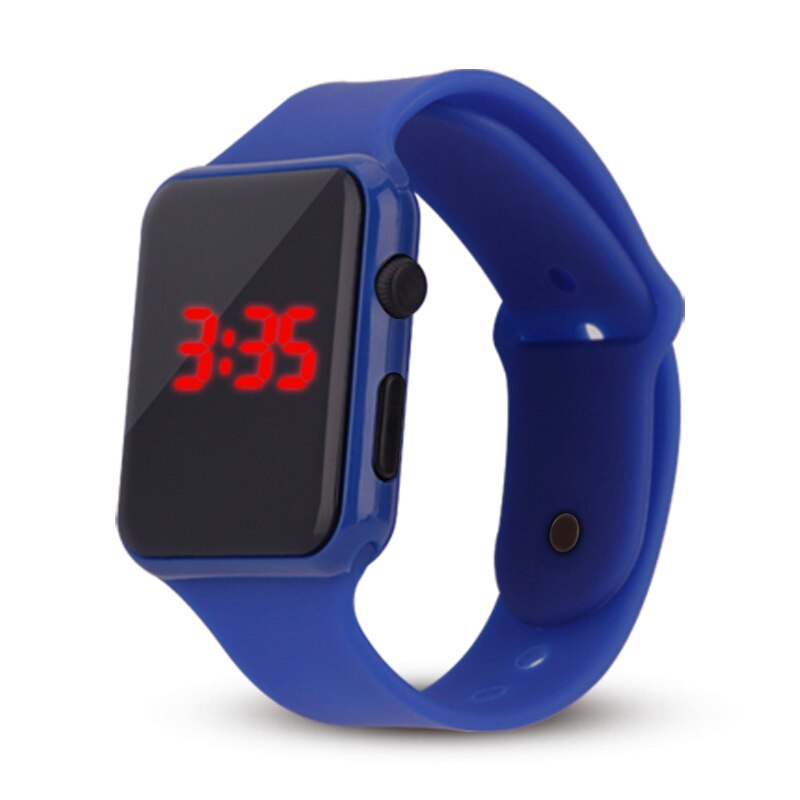 mannen vrouwen Horloge Digital Siliconen Sport Horloge voor Vrouw Man Jongen Meisje Kinderen Rood Licht: Blauw
