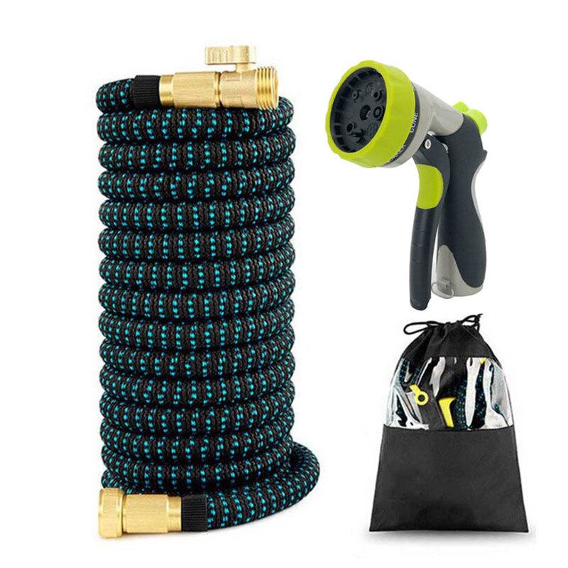 25-750FT Tuinslang Expandable Magic Slang Rubber Plastic Slang Nozzle Tuin Wasstraat Sproeier Tuin Gieter Set: 50ft-15m