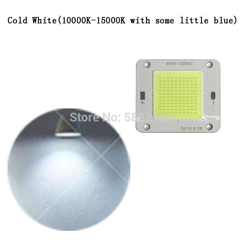 32V 12V 50W 80W White Warm Cold Full Spectrum COB LED lamp Flip Chip Light for Spotlight Floodlight DIY: Cold White 10000K / 32V 50W